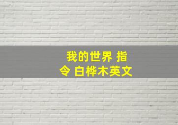 我的世界 指令 白桦木英文